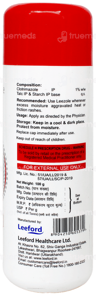 Leezole Dusting Powder 100Gm